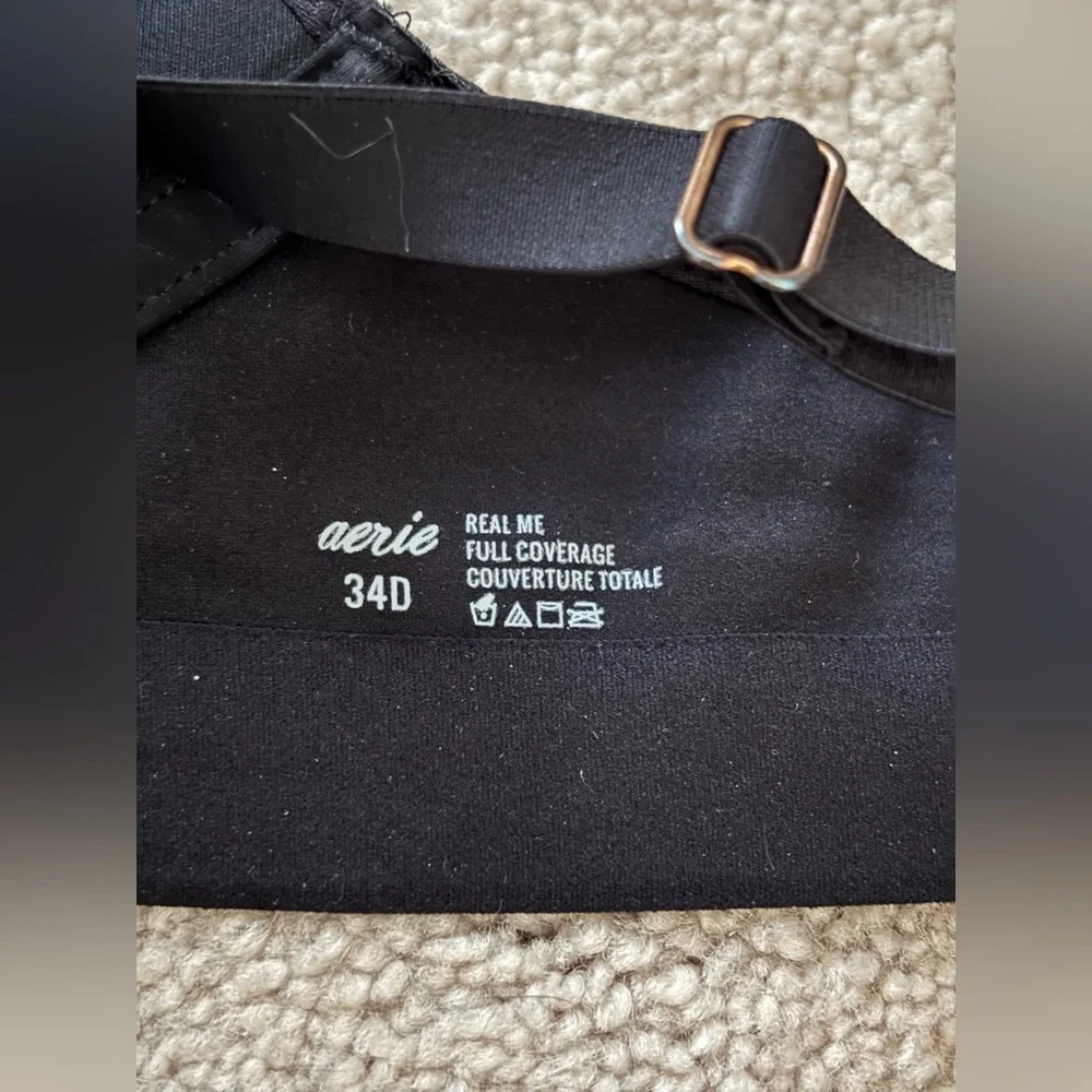Aerie Black Real Me Full Coverage Bra - Picture 6 of 8
